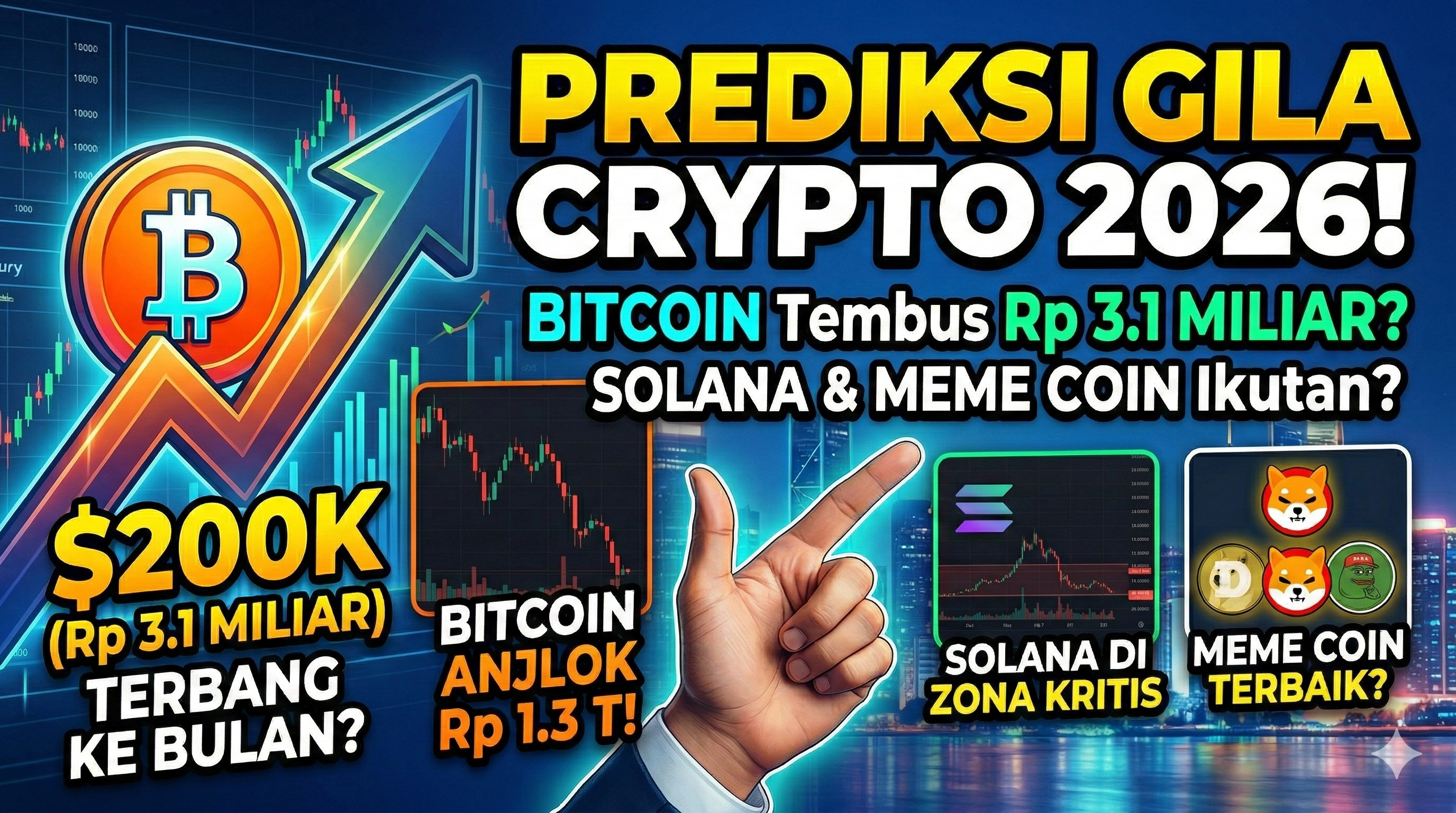 Bitcoin Anjlok Lalu Meroket? Intip Proyeksi Solana dan Meme Coin di Tahun 2026